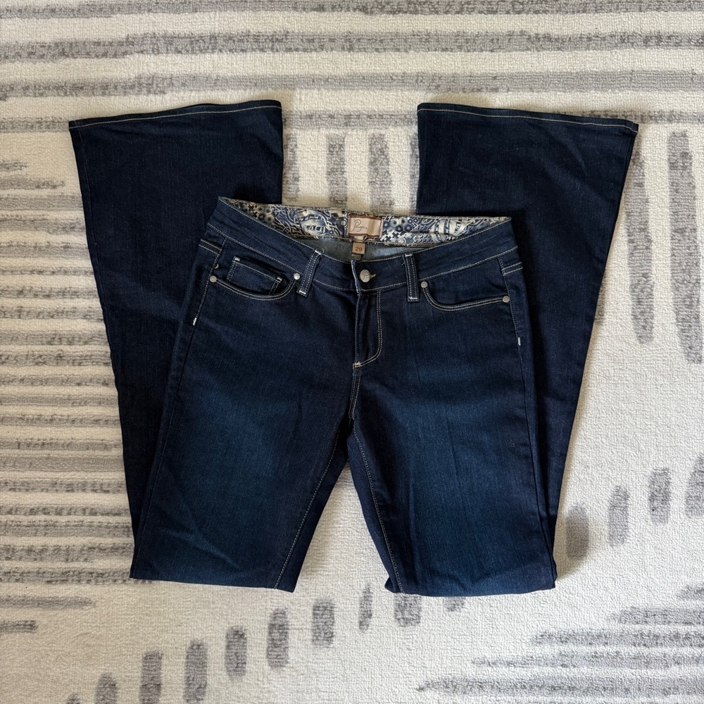Paige Dark Denim Canyon Flare Jeans